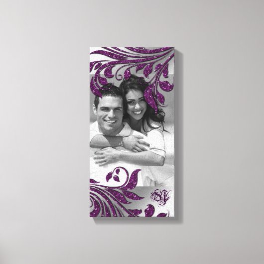 Blad Sparkle Bruiloft Print Paarse bladeren Vertic (Voorkant)