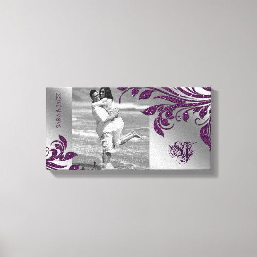 Blad Sparkle Print Fotosjabloon Paarse bladeren (Voorkant)