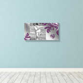 Blad Sparkle Print Fotosjabloon Paarse bladeren (Insitu (Houten vloer))