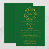 Blad Top Monogram Oranje Bosgroene Trouw Kaart (Voorkant / Achterkant)