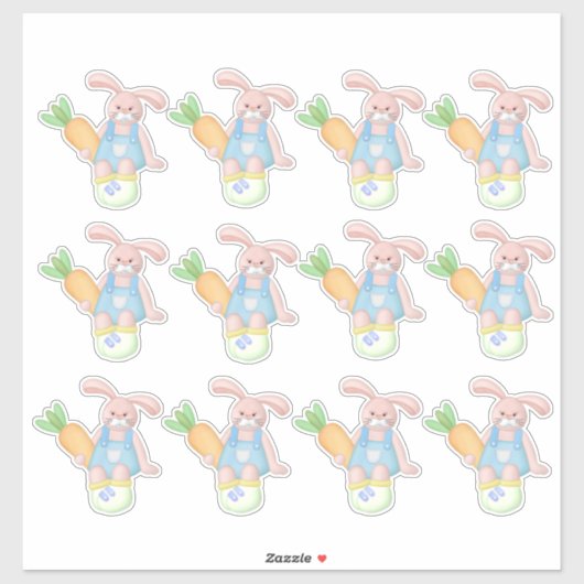 Blad van 12 paasbundels sticker (Vel)