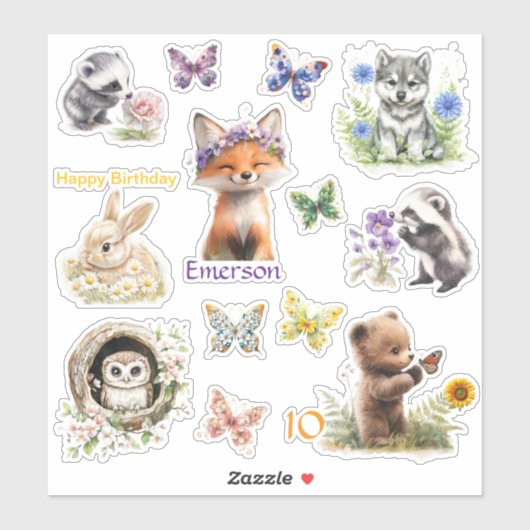 Blad van 13 Custom-Cut Vinyl Stickers Aanpassen (Vel)