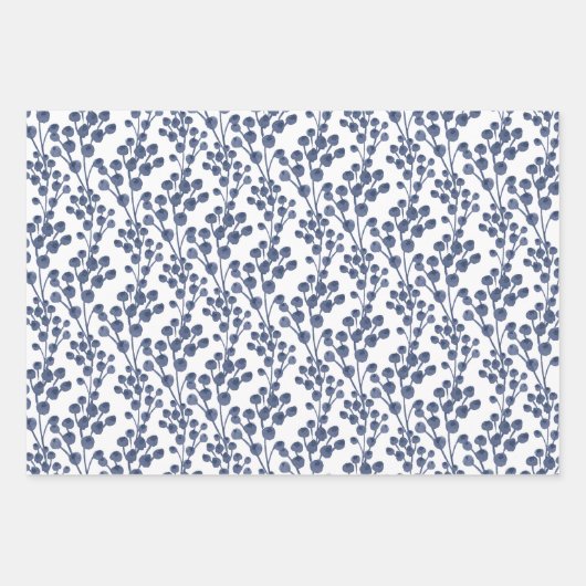 Blad van 3 vellen van blauw, marinesulppapier (Voorkant 3)