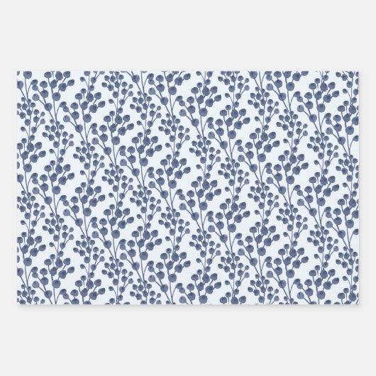 Blad van 3 vellen van blauw, marinesulppapier (Voorkant 2)