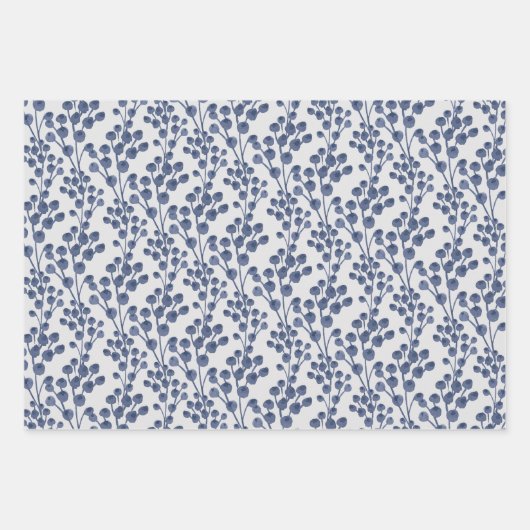 Blad van 3 vellen van blauw, marinesulppapier (Voorkant)