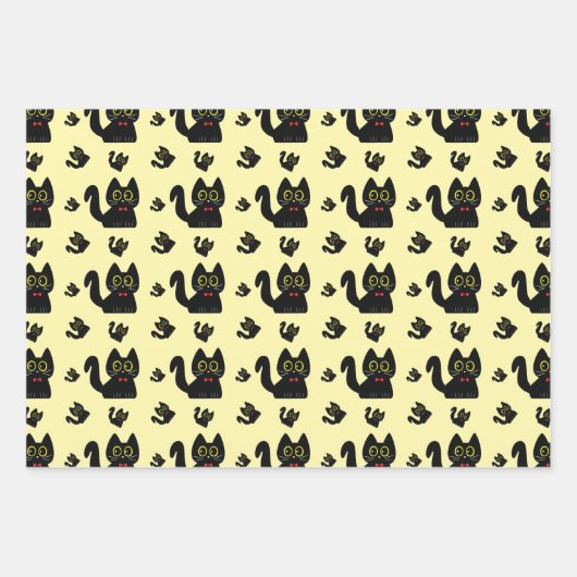 Blad van 3 vellen van Le Noir Cat Wrapping Paper (Voorkant 2)