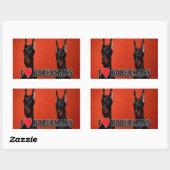 Blad van 4 - I Love Doberman Stickers (Vel)