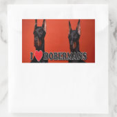 Blad van 4 - I Love Doberman Stickers (Tas)