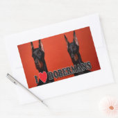 Blad van 4 - I Love Doberman Stickers (Envelop)