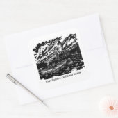 Blad van 6 Woodblock Print Sticker - 3 inch (Envelop)