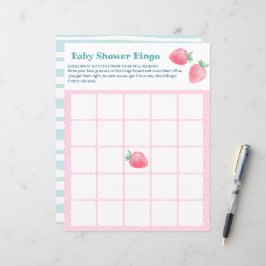 Blad van baby shower spel schattige aardbeien.