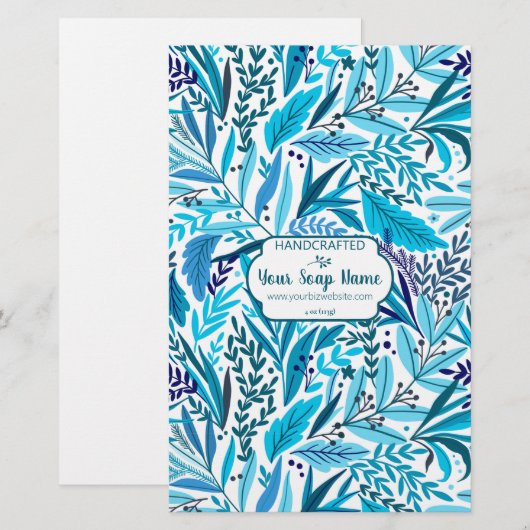 Blad van blauw flesblad van Floral - Satin (Voorkant / Achterkant)