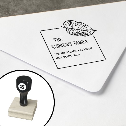 Blad van botanische kwaliteit rubberstempel