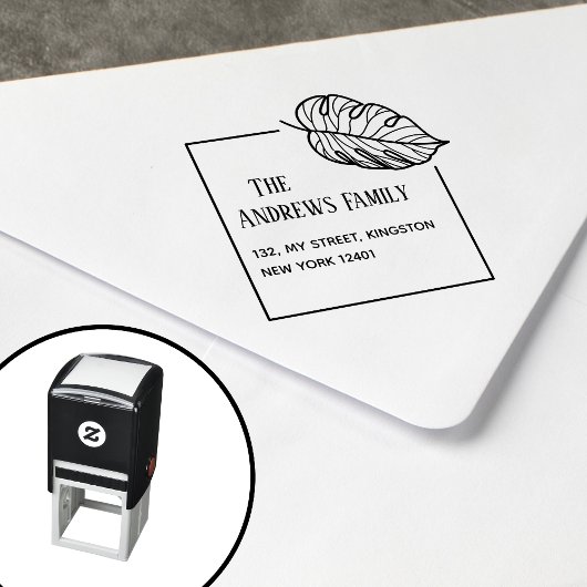 Blad van botanische kwaliteit  zelfinktende stempel