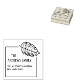 Blad van botanische plant rubberstempel (Gestempeld)