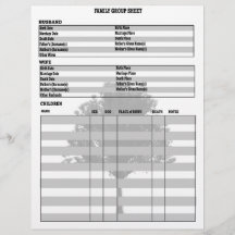 Blad van de groep Familieboom-genealogie