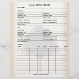 Blad van de groep Familieboom-genealogie