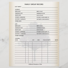 Blad van de groep Familieboom-genealogie