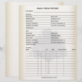 Blad van de groep Familieboom-genealogie (Voorkant / Achterkant)