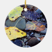 Blad van Fremont-katoenhout op de overstroming in Keramisch Ornament (Achterkant)