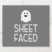 Blad van Funny Halloween Party met Cute Ghost Bier Etiket (Enkel label)