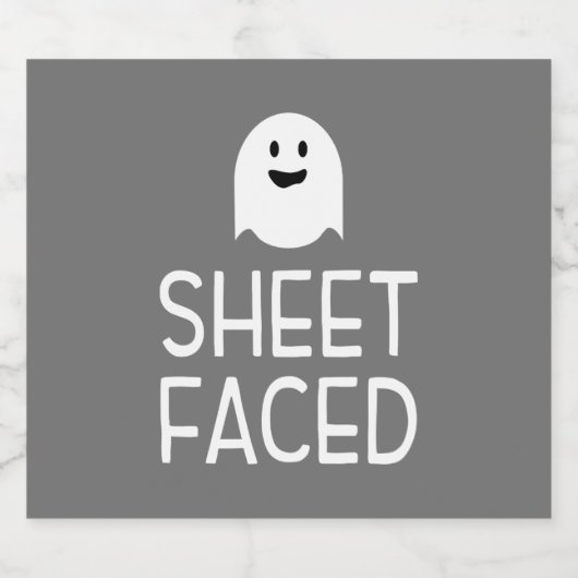 Blad van Funny Halloween Party met Cute Ghost Bier Etiket (Enkel label)