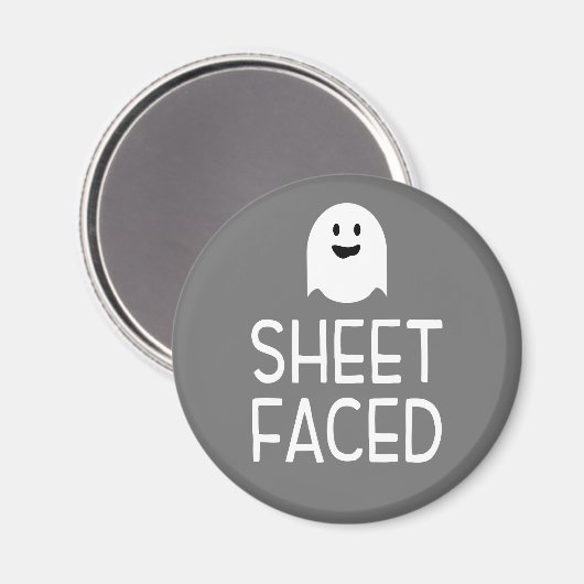 Blad van Funny Halloween Party met Cute Ghost Magneet (Voorkant / Achterkant)