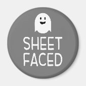 Blad van Funny Halloween Party met Cute Ghost Magneet (Voorkant)