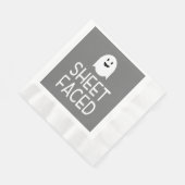 Blad van Funny Halloween Party met Cute Ghost Servet (Hoek)