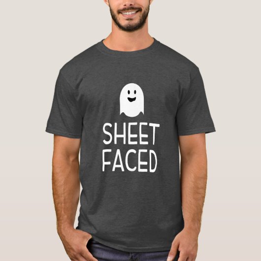 Blad van Funny Halloween Party met Cute Ghost T-shirt (Voorkant)