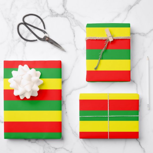 Blad van groengeel rood Reggae Rasta Inpakpapier Vel (Voorkant)