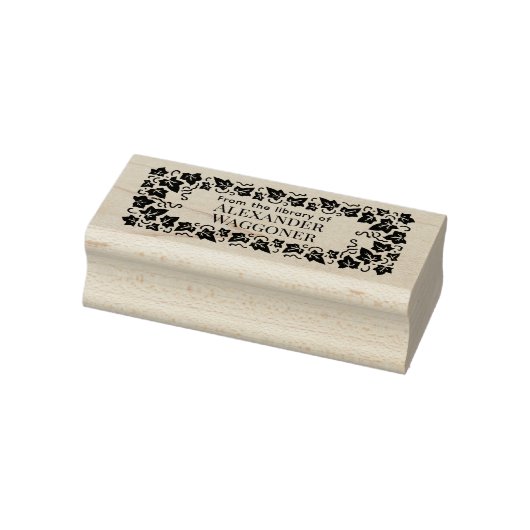 Blad van Klimop Kader “Uit de bibliotheek van” Boe Rubberstempel (Stempel)
