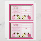  blad van Ladybugs "Baby shower Bingo" (Voorkant / Achterkant)