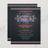 Blad van Neon Cruise-in-Invitation Flyer (Voorkant / Achterkant)