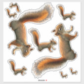 Blad van Stickers van de rode eekhoorn (Vel)