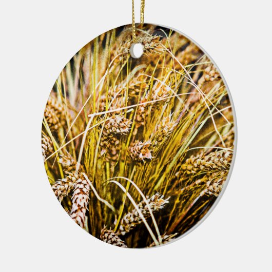 Blad van tarwe - Hartelijk dank Keramisch Ornament (Links)