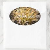 Blad van tarwe - Hartelijk dank Ovale Sticker (Tas)