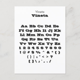 Blad van vineta - Zazzle-lettertype Briefkaart