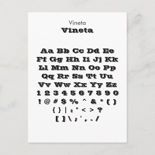Blad van vineta - Zazzle-lettertype Briefkaart (Voorkant)