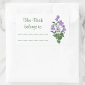 Blad van Zoete Violets Zelfklevende Boekplaten Rechthoekige Sticker (Tas)