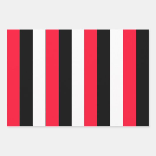 Blad van zwart, wit en rood strookpapier inpakpapier vel (Voorkant 3)