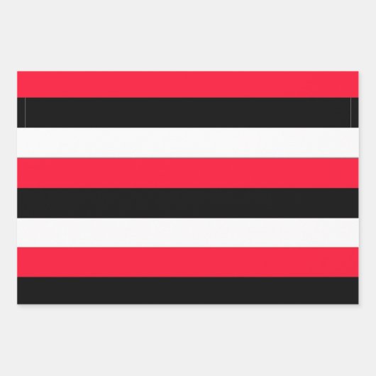 Blad van zwart, wit en rood strookpapier inpakpapier vel (Voorkant)