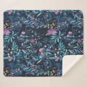 Blad van zwarte panter sherpa deken (Voorkant (horizontaal))