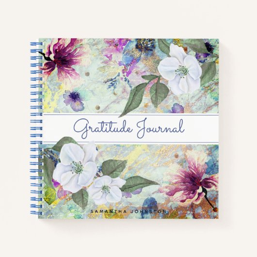 blad voor groene waterverf florage dankbaarheid notitieboek (Voorkant)