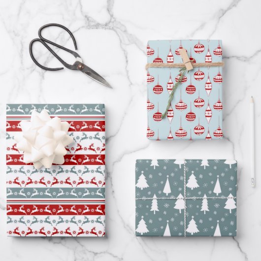 Blad voor Noords kerstpatronen Inpakpapier Vel (Voorkant)