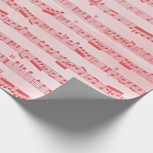  blad voor rode muziek cadeaupapier (Hoek)