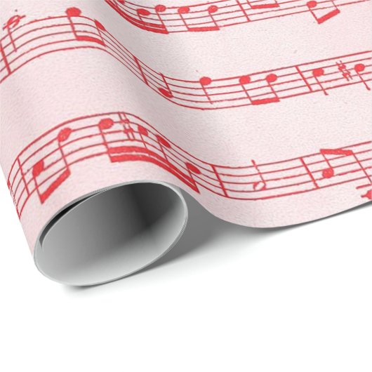  blad voor rode muziek cadeaupapier (Rol Hoek)