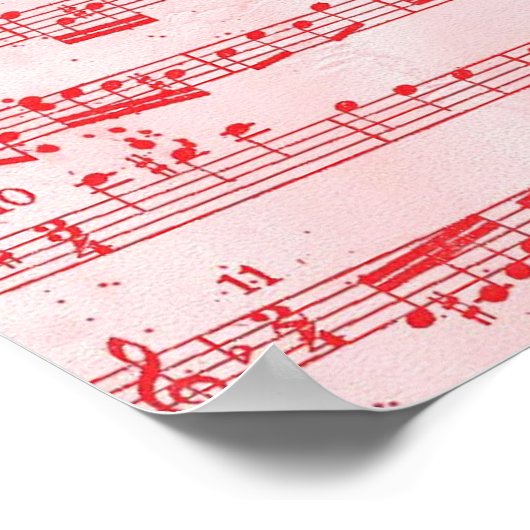  blad voor rode muziek poster (Hoek)