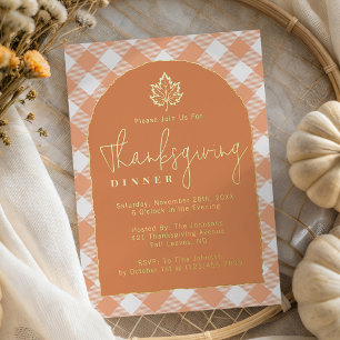 Blad voor rustige Thanksgiving-diner Folie Uitnodiging