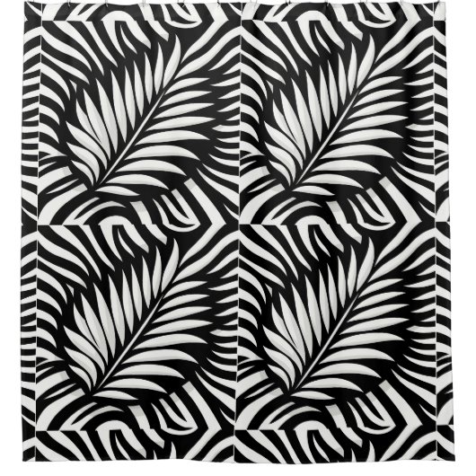 Blad Zebra Stripes stijl Douchegordijn (Voorkant)